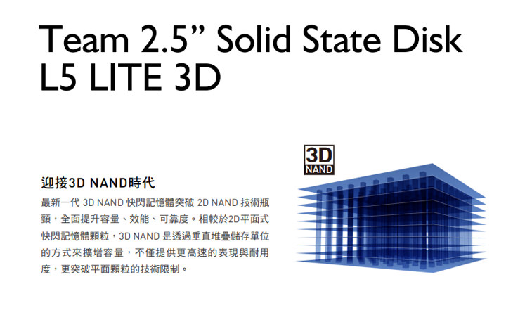 [Storage] 迎接3D NAND時代！十銓科技推出全新3D NAND技術固態硬碟「L5 LITE-3D」！ - 阿祥的網路筆記本