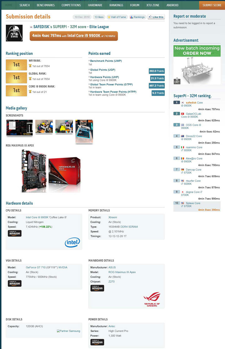 [PC] 十銓科技電競品牌 T-FORCE XTREEM 記憶體模組狂創 SUPER PI 32M 超頻項目世界第一！ - 阿祥的網路筆記本