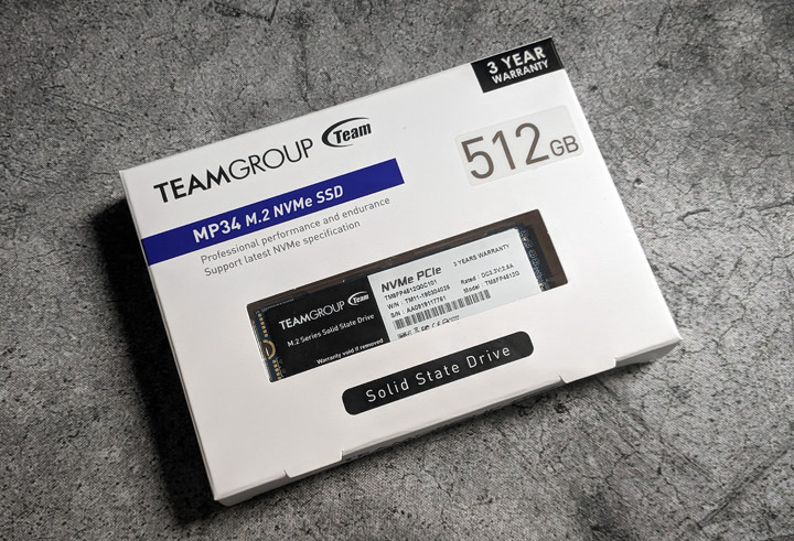 [Unbox] 高效能但定價親民：TEAMGROUP MP34 M.2 NVMe SSD 512GB 開箱實測！ - 阿祥的網路筆記本