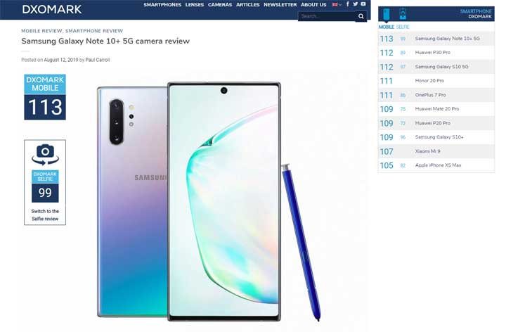[Mobile] 三星 Galaxy Note 10+ 5G 拿下 DXOMARK 智慧型手機拍照冠軍！ - 阿祥的網路筆記本