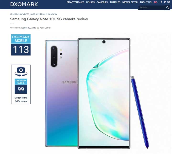 [Mobile] 三星 Galaxy Note 10+ 5G 拿下 DXOMARK 智慧型手機拍照冠軍！ - 阿祥的網路筆記本