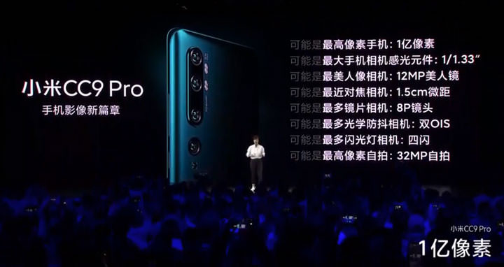 小米正式發表最頂級照相手機「小米 CC9 Pro」，五鏡頭配置、包括 1 億像素主攝，奪得 DXOMARK 121 高分！ - 阿祥的網路筆記本