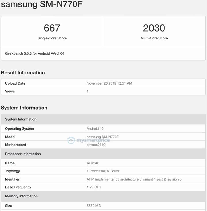 Galaxy Note10 Lite 出現在 Geekbench 資料庫中，中階版旗艦將推出傳言確實不假？ - 阿祥的網路筆記本