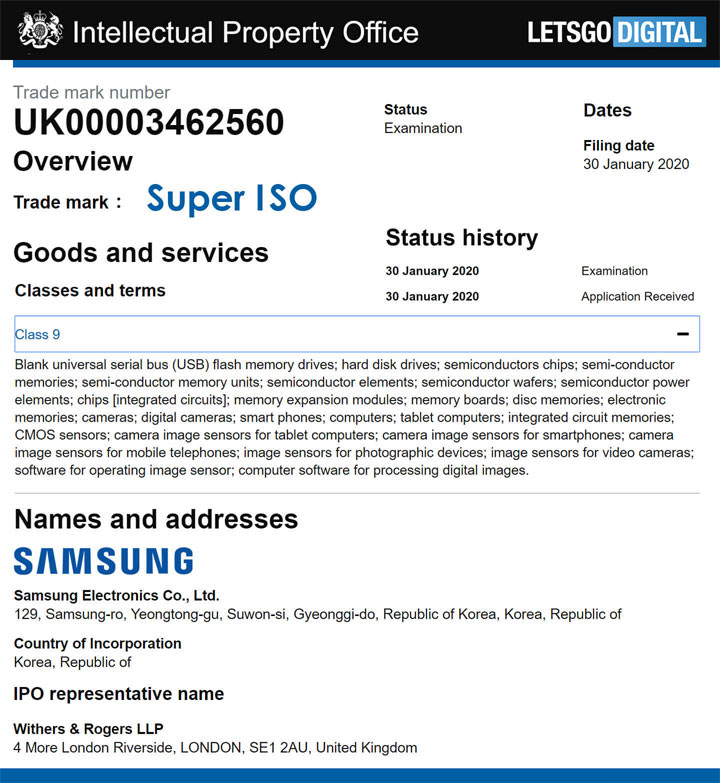 Galaxy S20 相機將會突破三星現有機種 ISO 感光度限制？從新註冊商標「Super ISO」可以得窺一二！ - 阿祥的網路筆記本