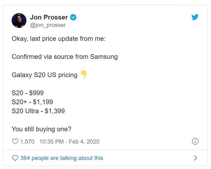 分析師預期 Galaxy S20 系列將以 850 美元起價，首年銷售將超越 Galaxy S10 系列！ - 阿祥的網路筆記本