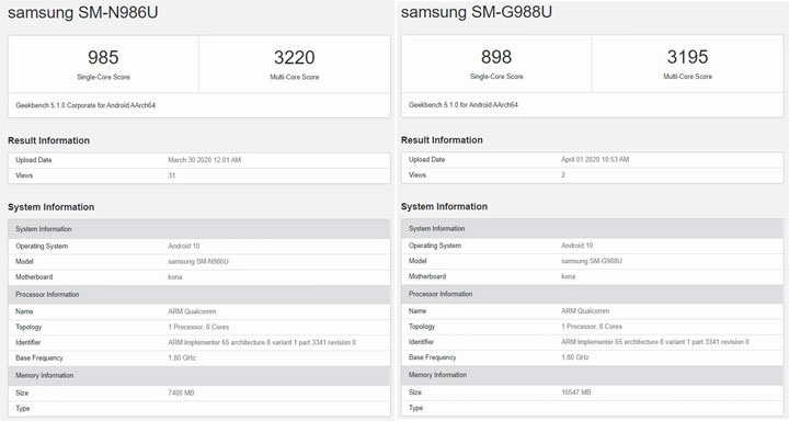 三星下半年旗艦 Galaxy Note20 5G 型號與規格已出現在 Geekbench 資料庫中！ - 阿祥的網路筆記本