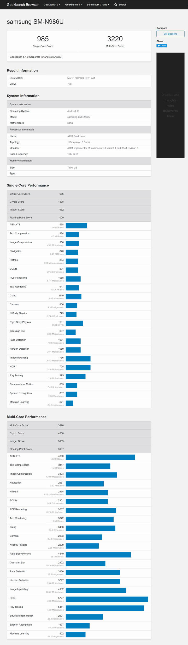 三星下半年旗艦 Galaxy Note20 5G 型號與規格已出現在 Geekbench 資料庫中！ - 阿祥的網路筆記本