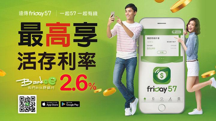 自己的存款自己給利!遠傳電信「friday 57」串接遠銀 Bankee 社群銀行,推出電信專案可享 15% 月租回饋,再享活存超高 2.6% 利率! - 阿祥的網路筆記本 自己的存款自己給利!遠傳電信「friday 57」串接遠銀 Bankee 社群銀行,推出電信專案可享 15% 月租回饋,再享活存超高 2.6% 利率! - 阿祥的網路筆記本