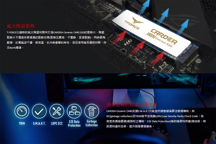 航太陶瓷技術加持！十銓科技推出 T-FORCE CARDEA Ceramic C440 固態硬碟，兼具高顏值與強效散熱！ - 阿祥的網路筆記本