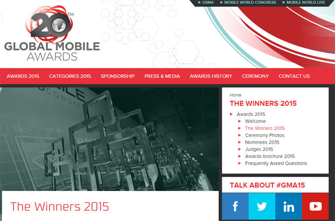 [MWC 2015] Apple iPhone 6 & LG G3 雙雄獲選Global Mobile Award 全球行動大獎最佳智慧型手機！