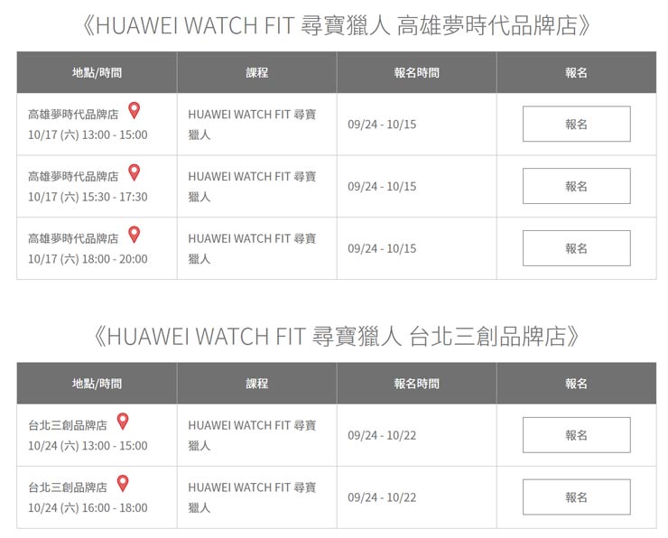 HUAWEI WATCH FIT 尋寶獵人活動邀您闖關尋寶趣！參加就有機會免費獲得 HUAWEI 穿戴設備！ - 阿祥的網路筆記本