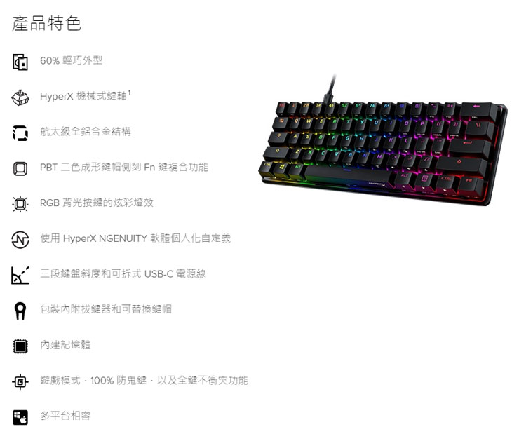 徹底釋放桌面空間！HyperX 首款 60% 尺寸鍵盤 Alloy Origins 60 在台灣上市！ - 阿祥的網路筆記本