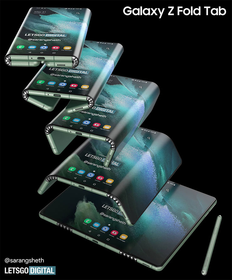 三摺疊、可前後凹摺的 Galaxy Z Fold Tab 專利曝光～展現平板電腦的未來樣貌！ - 阿祥的網路筆記本