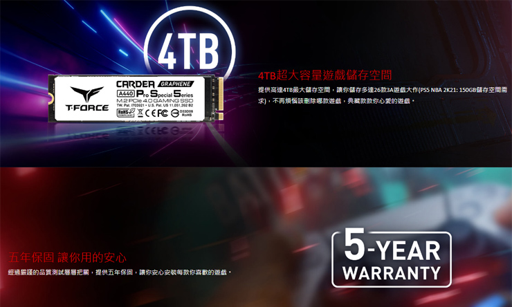 PS5 也能擴充儲存容量!十銓 T-FORCE 推出 CARDEA A440 Pro Special Series M.2 PCIe SSD,飆速 PCIe Gen4x4 、最高容量達 4TB! - 阿祥的網路筆記本 PS5 也能擴充儲存容量!十銓 T-FORCE 推出 CARDEA A440 Pro Special Series M.2 PCIe SSD,飆速 PCIe Gen4x4 、最高容量達 4TB! - 阿祥的網路筆記本