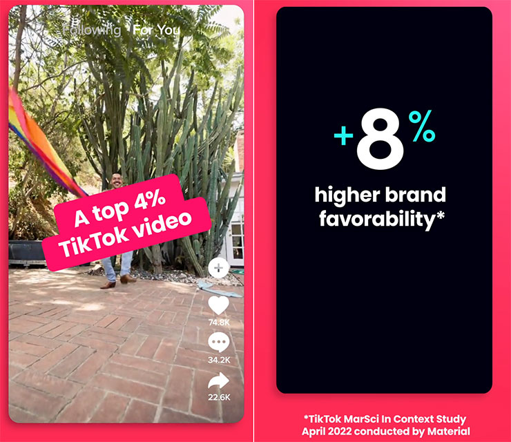 TikToK 平台上曝光的品牌可提升 8% 以上的喜愛度