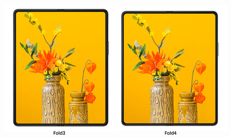 Galaxy Z Fold 3 與 Z Fold 4 的內螢幕比例差異