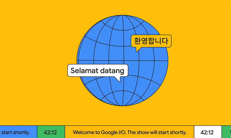 Google I/O 影片上「沒有敬語的韓語『歡迎』」文字