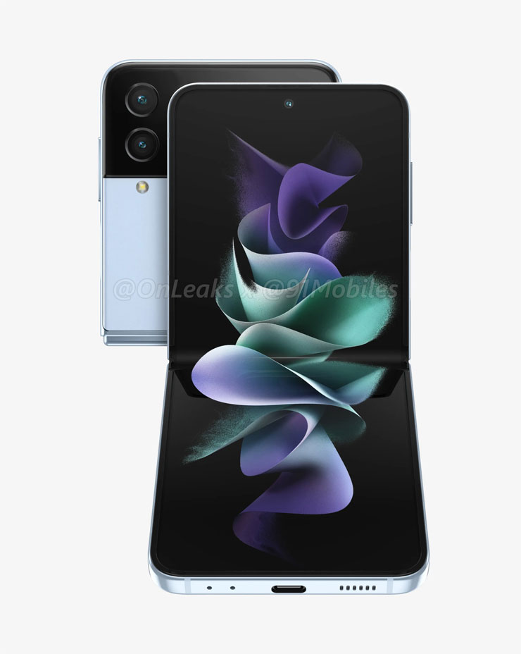 Galaxy Z Flip4 外型渲染圖