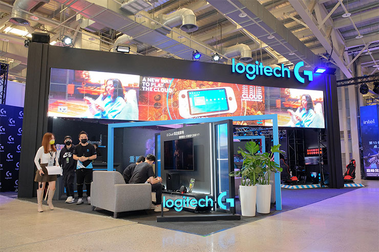 Logitech G攤位以「The future gaming of Logitech G」為主題重新定義未來遊戲世界。