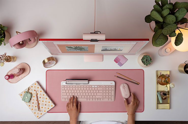 K580輕薄多工無線鍵盤推出新色玫瑰粉