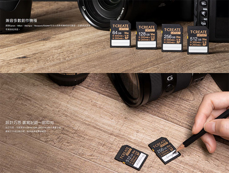T-CREATE EXPERT SDXC UHS-II U3 記憶卡產品特色