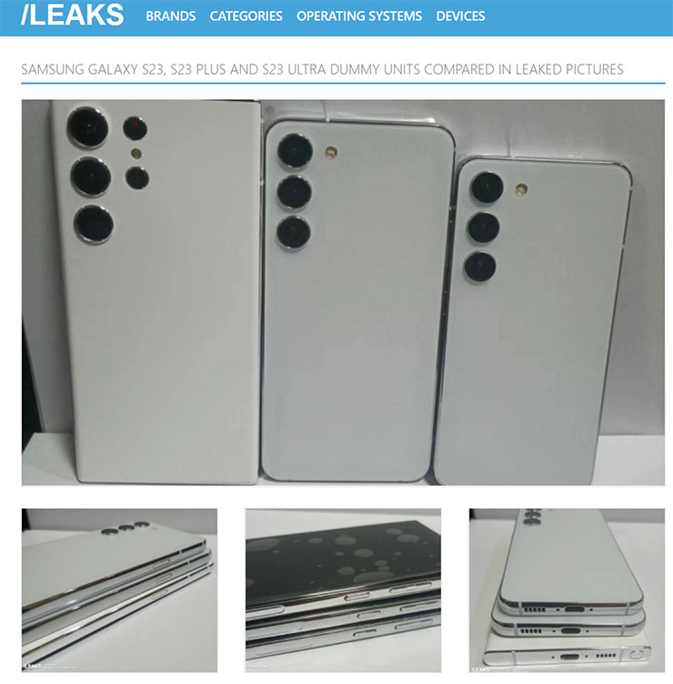 /LEAKS 流出的 Galaxy S23 系列模型機照片