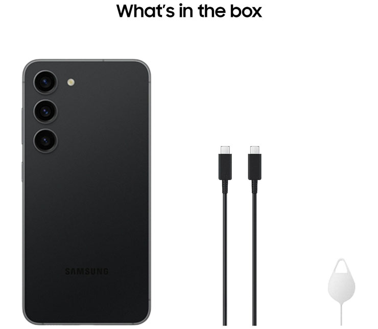 Galaxy S23 的盒內物品一覽