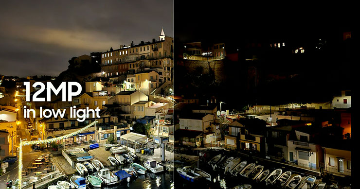 低光環境下，可以像素 16 合一模式拍攝 1200 萬畫素照片