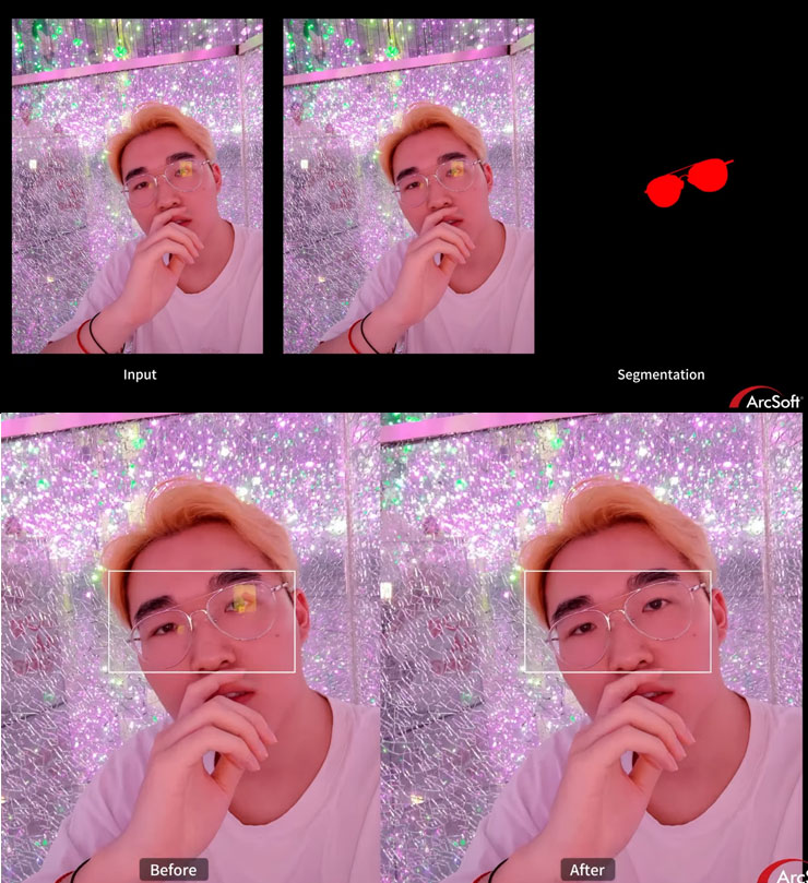 也能針對人身上的配件獨立分析，像是可以去除眼鏡上的反光