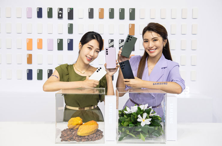 Galaxy S23旗艦系列採用無汙染天然色素－如梔子果實、可可豆殼，進行部分機身染色