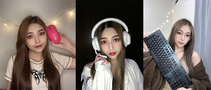 魅力型女子電競女孩哈耿推薦G913無線機械式電競鍵盤與G PRO X SUPERLIGHT無線電競滑鼠。