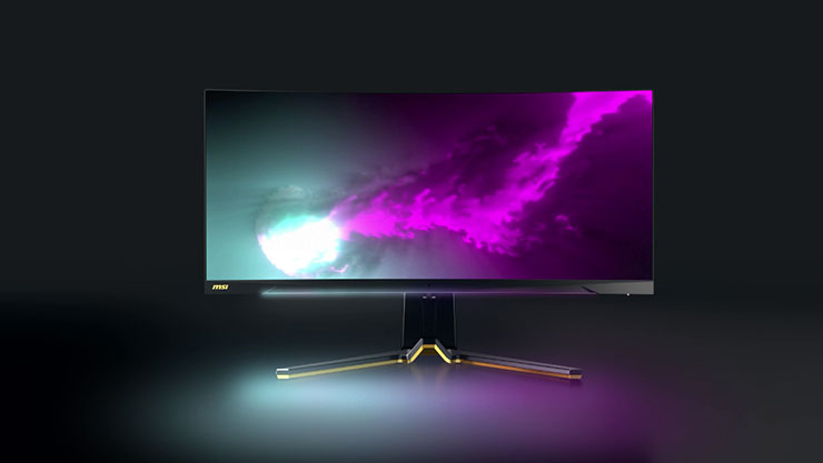 MEG 342C QD-OLED  新增「Glow Sync」功能，讓螢幕自動判定現在的顯示畫面，於顯示器正面下方燈條顏色跟畫面同步，創造延伸感。