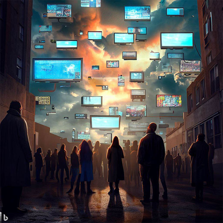 線上影音網站百百種，對於現代人來說選擇性也更為多元（圖片來源：Bing Image Creator 生成）。