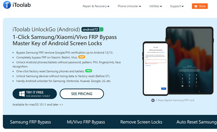 <strong>手機解鎖神器!iToolab UnlockGo 安卓版實測心得,螢幕鎖定碼、Google 密碼與 FRP 鎖定問題一次解決!</strong> - 阿祥的網路筆記本 iToolab UnlockGo 安卓版是一款針對 Android 手機的解鎖工具,主要能繞過 Google FRP 機制,並支援包括三星、小米…等主流機型,同時也有螢幕鎖定密碼解除、一鍵重置三星手機到原廠狀態的功能,並同時提供 Windows 與 MacOS 版本。