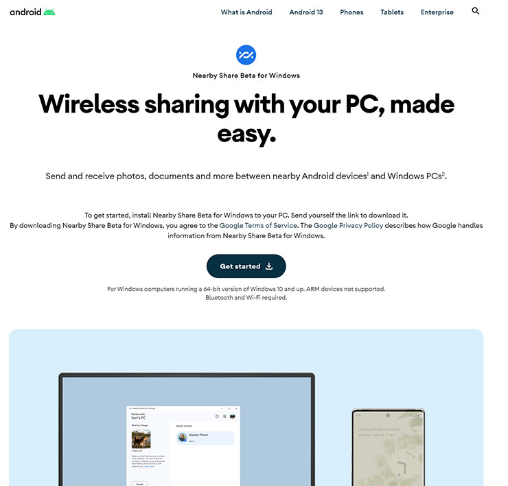 Google 推出「鄰近分享(Nearby Share)」 for Windows 版,強化 Android 與電腦生態連結! - 阿祥的網路筆記本 「鄰近分享」推出了 Windows Beta 版,讓檔案無線分享至電腦變的簡單