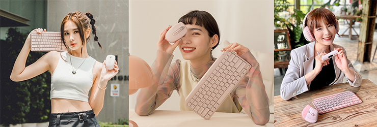 品牌代言人安心亞、百變穿搭 Becky 與作家珮甄推薦 MX Keys Mini，增添辦公室的色彩，專業也可以很時尚