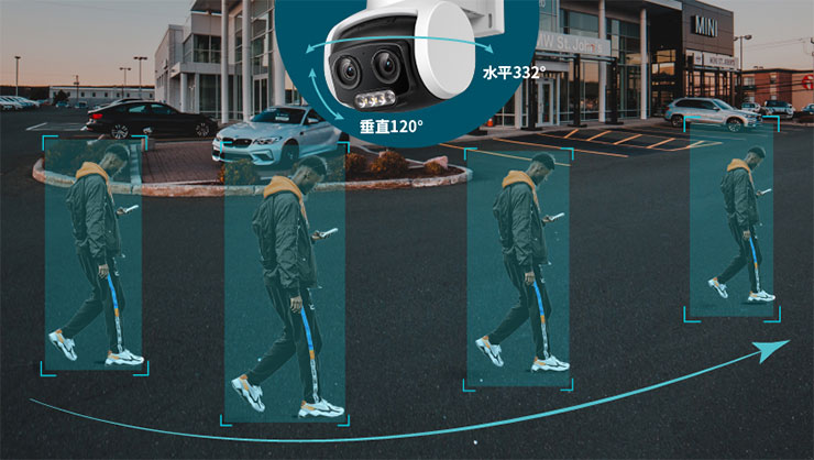 全面守護店家安全!TP-Link VIGI 商用攝影機全新登場! - 阿祥的網路筆記本 VIGI C540V戶外型全彩雙鏡頭變焦旋轉式監視器,強大的雲台能夠360度進行監控,並支援自定義巡邏路線及自動追蹤。