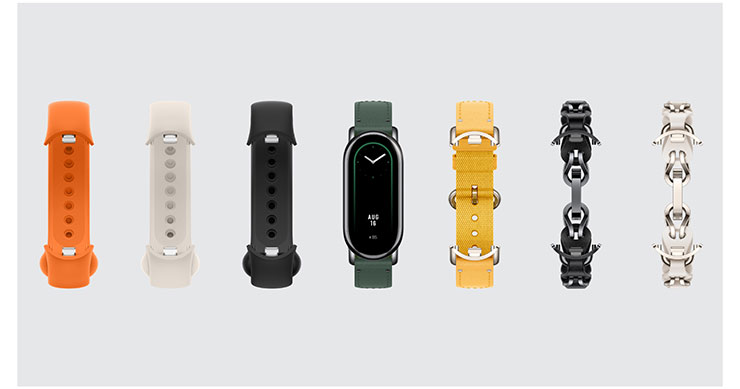  Xiaomi 手環 8首次採用快拆結構，不僅可以輕鬆拆換，更擺脫腕帶包圍式的束縛感，提供更多的「材質自由」。