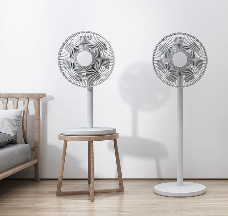 Xiaomi 智慧直流變頻電風扇 2 Pro搭載7片外層+5片內層的雙層翼形扇葉，在自然風模擬演算法的運算下，完美模擬舒適的自然微風