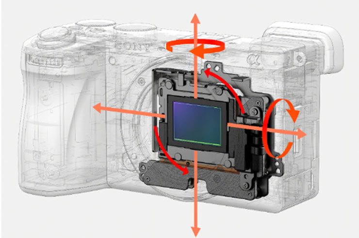 α6700 內建5軸光學影像穩定系統，可在拍攝靜態影像時達到5級 防震效果