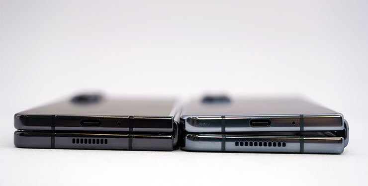 三星 Galaxy Z Fold5 星機免費試用開箱心得:符合現有用戶的期待嗎?新用戶是否適合入手? - 阿祥的網路筆記本 Galaxy Z Fold5 (圖左)在機身密合度方面要明顯優於 Z Fold4(圖右)。