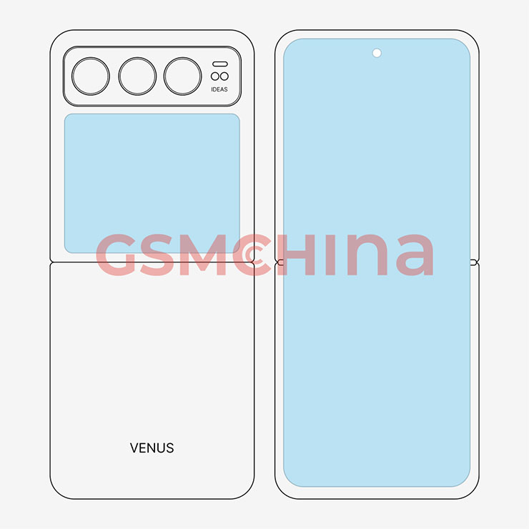 流出的小米 Mix Flip 外觀設計示意圖