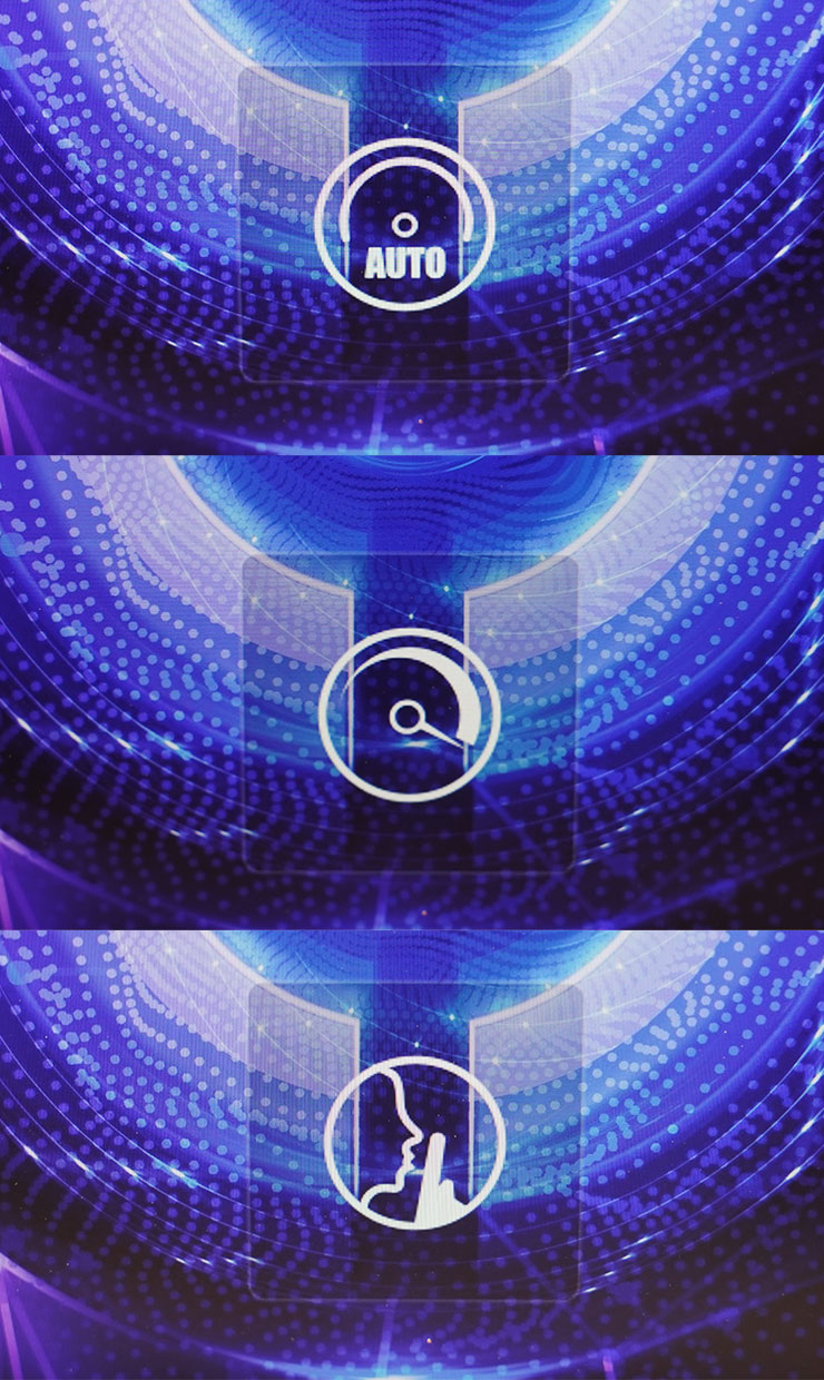 透過 Fn + Q 切換運行模式時，畫面上也會出現對應的指示圖示，圖上至下為「平衡、效能與安靜」。