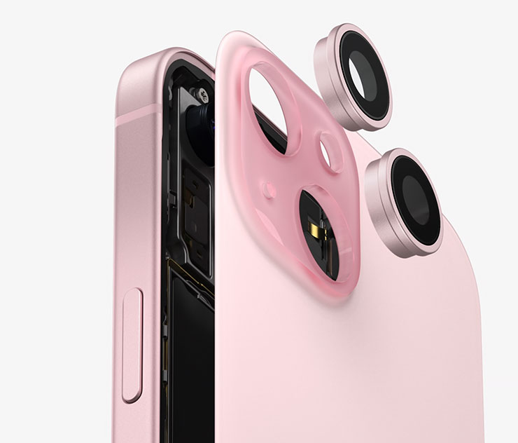 蘋果 iPhone 15 系列正式發表,今年有五大首創規格! - 阿祥的網路筆記本 iPhone 15 與 iPhone 15 Plus 的機身背蓋採用一體成型的融色玻璃打造。