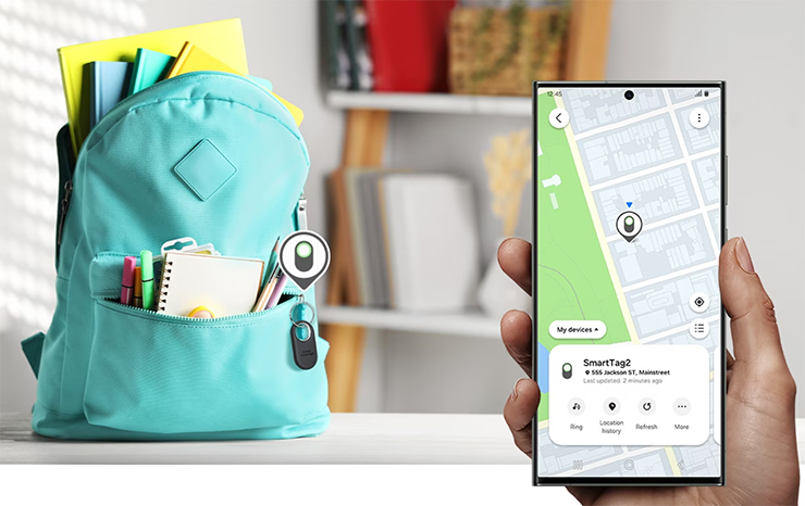 Galaxy SmartTag2 搭配 SmartThings Find，能直觀看到物品位置