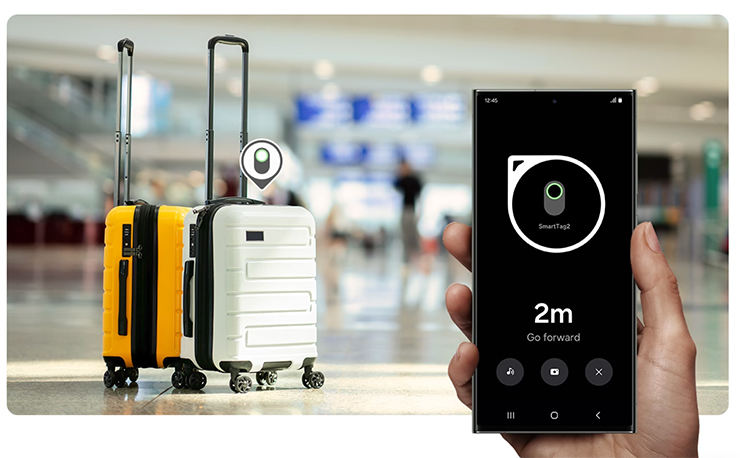 Galaxy SmartTag2 透過「搜尋附近區域」功能，可透過指示找到物品位置