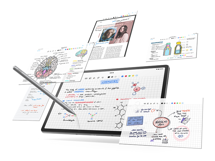 Lenovo Tab P12支援Android 13作業系統，多重視窗功能最高可一次開啟四個視窗同時操作使用，大幅提升學習效率。