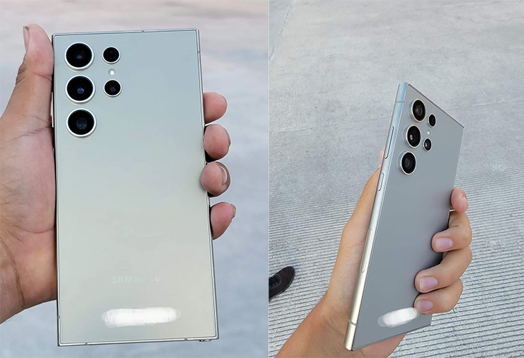 Galaxy S24 Ultra 的實機照片背面、側面