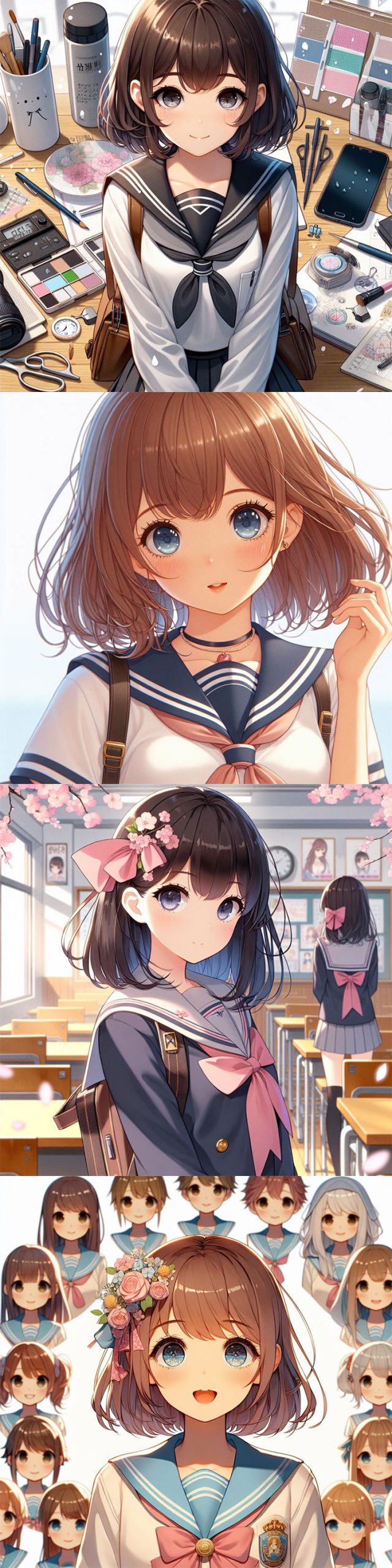 Meta 推出「Imagine」AI 圖片生成工具,第一手實測心得分享! - 阿祥的網路筆記本 指令「生成一張伊藤潤二風格的女高中生頭像」,Image Creator 的生成結果基本上就是日漫風格,看不出來和伊藤潤二有什麼關係??