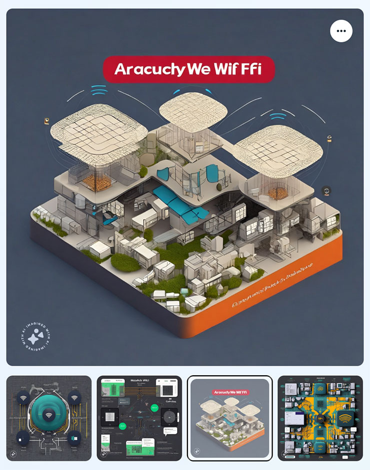 Meta 推出「Imagine」AI 圖片生成工具,第一手實測心得分享! - 阿祥的網路筆記本 指令「生成一張展示 Mesh Wi-Fi 架構的圖像,要易於理解」,Imagine 的結果有點不能看啊…圖像歪七扭八的